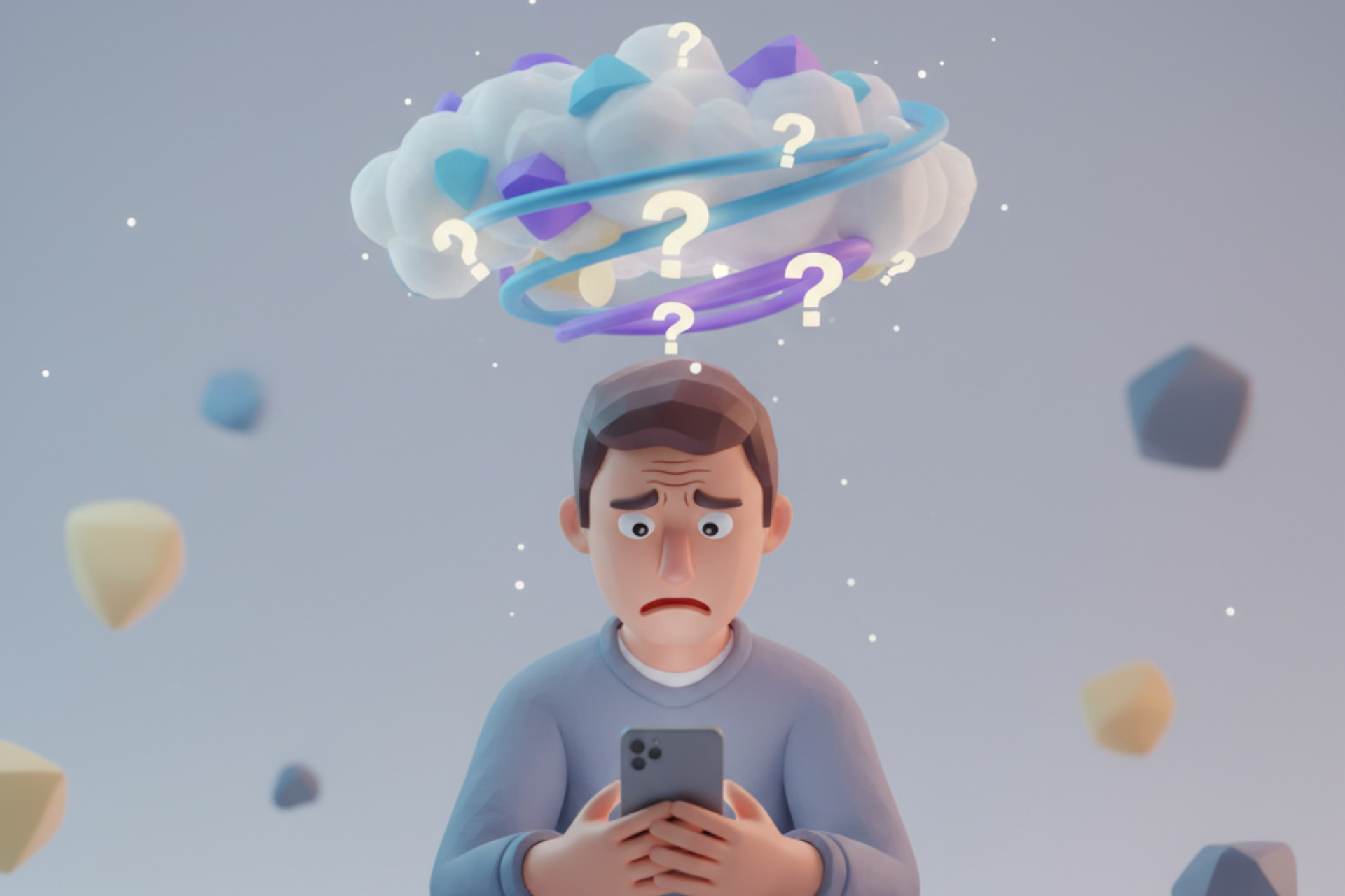 スマートフォンを見つめる人